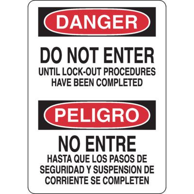 Bilingual Danger Signs - Do Not Enter
