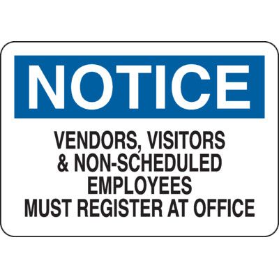 Vendors Visitors And Non Employees Must Register Sign