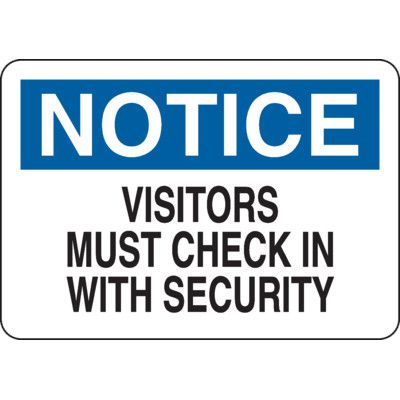 Visitors Must Check In Sign