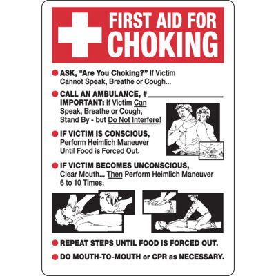 First Aid For Choking Sign