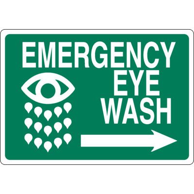 Emergency Eyewash Sign - Right Arrow