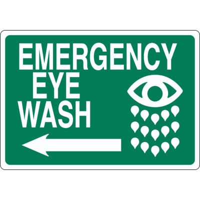 Emergency Eyewash Sign - Left Arrow