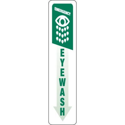 Emergency Eyewash Sign - Arrow Down
