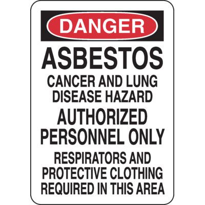 Danger Asbestos Hazard Safety Sign