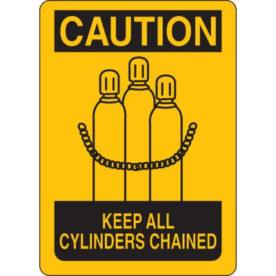 Caution Signs - Keep All Cylinders Chained