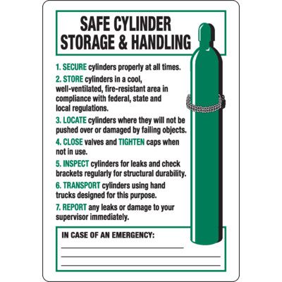 Safe Cylinder Storage & Handling Sign