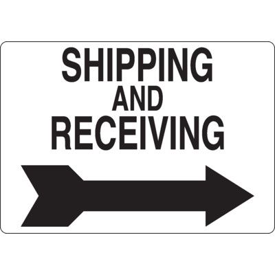 Shipping and Receiving Sign - Right Arrow