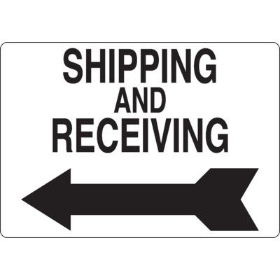 Shipping and Receiving Sign - Left Arrow