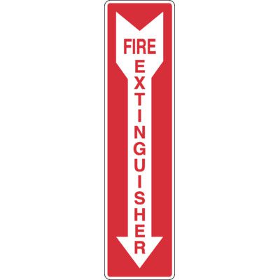 Slim-Line Fire Extinguisher Signs - Down Arrow