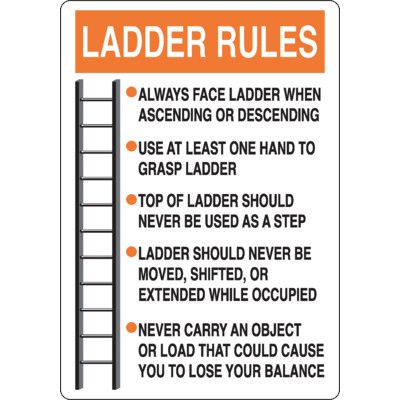 Ladder Rules Construction Safety Signs