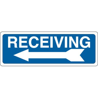 Shipping & Receiving Signs - Receiving (Arrow)