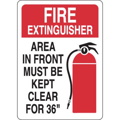 Fire Extinguisher Keep Clear For 36" Safety Sign