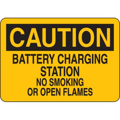 Caution Battery Charging Station Sign