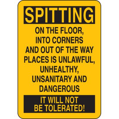No Spitting Safety Sign