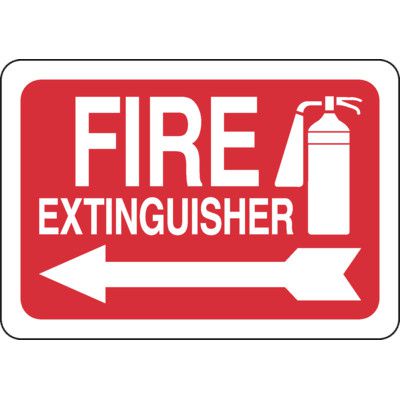Fire Extinguisher Sign - Left Arrow