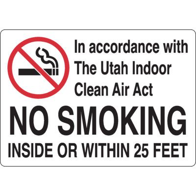 Utah No Smoking Sign