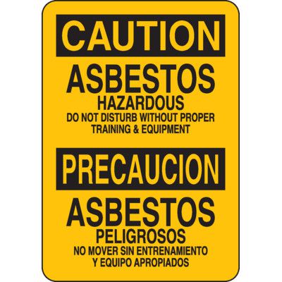 Bilingual Caution Signs - Asbestos Hazard
