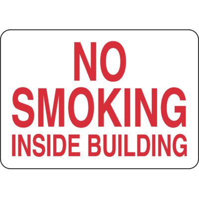 No Smoking Inside Building Sign