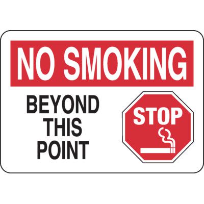 No Smoking Beyond This Point Stop Sign