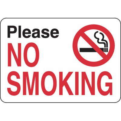 Please No Smoking (with Symbol) Sign