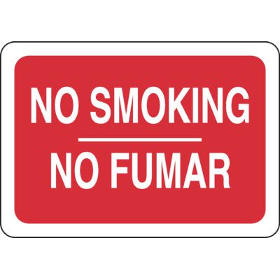 No Smoking No Fumar Bilingual Sign