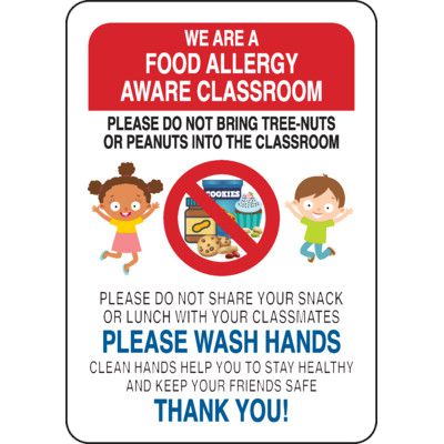 Food Allergy Aware Class Do Not Bring Peanuts - Food Allergy Signs