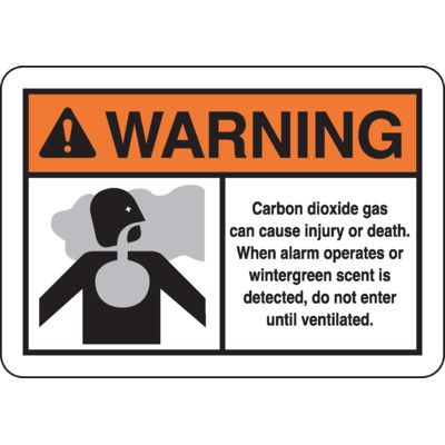 CO2 Extinguishing Systems Signs - Do not enter until ventilated