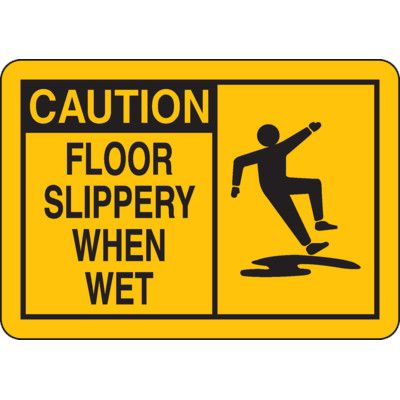 Safety Alert Signs - Caution Floor Slippery When Wet