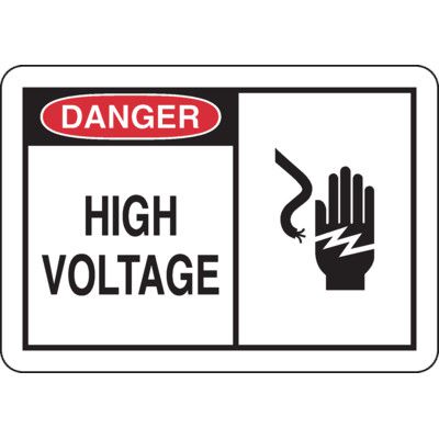 Safety Alert Signs - Danger High Voltage