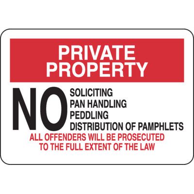 Private Property Signs - No Soliciting