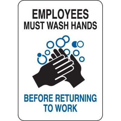 Employees Must Wash Hands with Symbol Sign