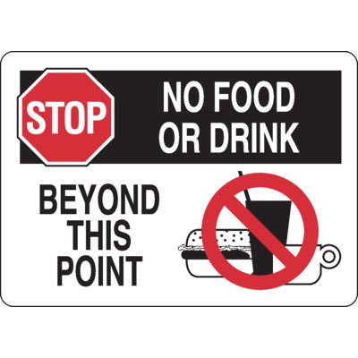 No Food or Drink Lunchroom Sign