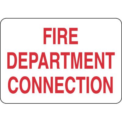 Fire Department Connection (FDC) Sign - Red on White