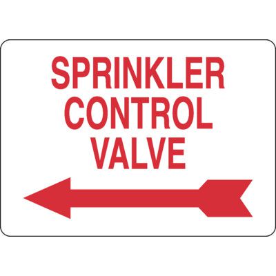 Sprinkler Control Valve Sign (Left Arrow)