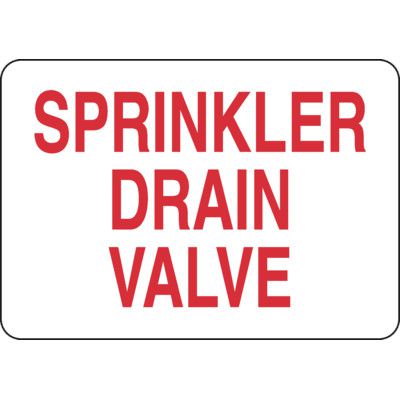 Sprinkler Drain Valve Sign