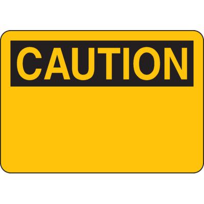 Blank Write-On OSHA Caution Sign - Black/Yellow