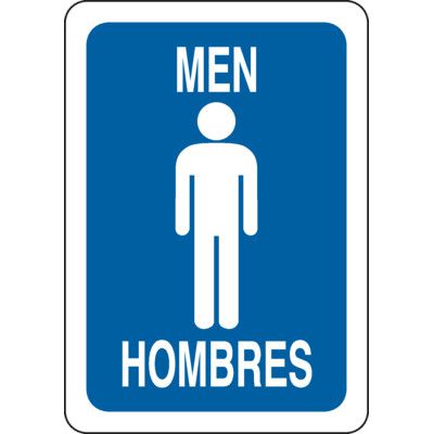 Bilingual Men's Restroom Sign