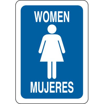 Bilingual Women's Restroom Sign