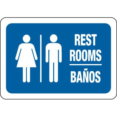 Bilingual Unisex Restroom Sign