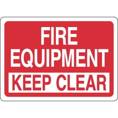Fire Equipment Signs - Keep Clear