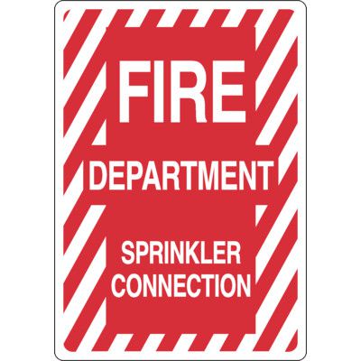 Fire Department Sprinkler Connection Safety Sign