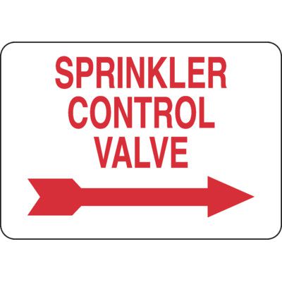 Sprinkler Control Valve Sign (Right Arrow)