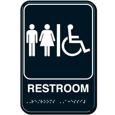 ADA Wheelchair Accessible Restroom Signs - Men/Women