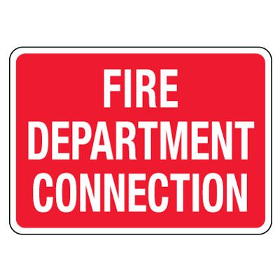 Fire Department Connection (FDC) Sign - White on Red