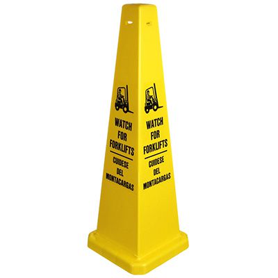 Bilingual Watch For Forklifts Safety Cone