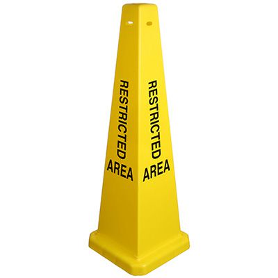 Safety Cone- "Restricted Area"