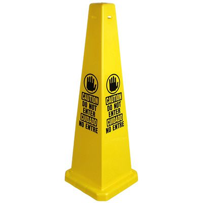 Bilingual Do Not Enter Safety Cone