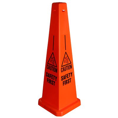 Caution Safety First Orange Cone