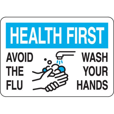 Avoid The Flu, Wash Your Hands Sign