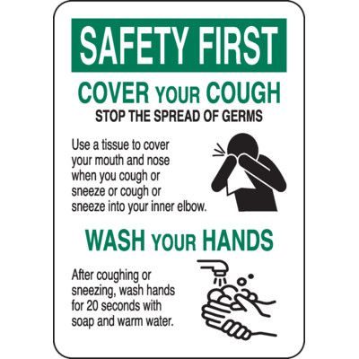 Cover Your Cough - Stop The Spread Of Germs Sign